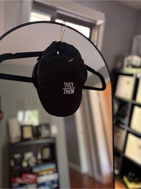 They/Them Black Embroidered Baseball Cap